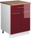 Vicco Fame-Line Onderkast voor spoelbak/kookplaat Bordeauxrode hoogglans/Wit 60 cm met lade WB Eik