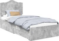 vidaXL Bedframe Betongrijs 90 x 200 cm Bewerkt hout
