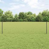 Grillage hexagonal avec poteaux 50 x 0,6 m Acier revêtu de PVC Gris