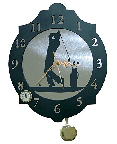IMEX EL ZORRO 11342 Golfer-Reloj 374 x 312 mm, metaal, grijs, 40 x 34 x 7 cm