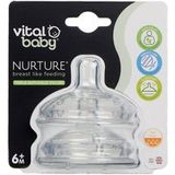 Vital Baby Nurture Fast Flow Flessenspenen - 2 stuks