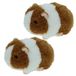 Cornelissen Set van 2x Pluche Knuffel Dieren Cavia Bruin/Wit 13 cm - Speelgoed