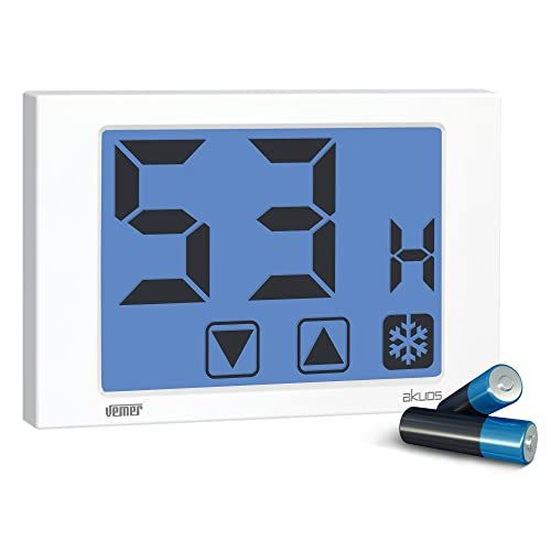 VEMER VE791200 AKUOS - Hygrostaat Digital Touch Screen Wand Batterijvoorziening, Wit