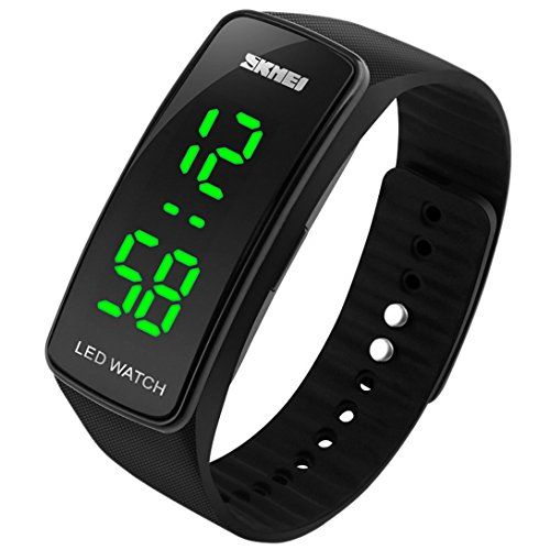 SKMEI Digitale LED Horloge - Zwart - 5 ATM Waterdicht - Volwassenen & Kinderen