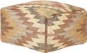 Beliani DEEPOR Poef - Beige - Jute - Retro & Vintage - Vierkant - Gestreept