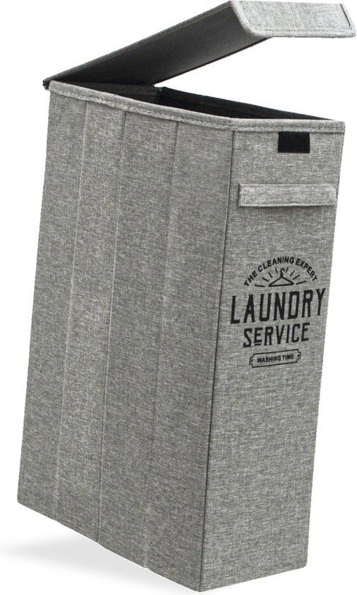 DuneDesign 50L Wasmand met Deksel - Opvouwbaar - Grijs