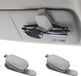 OrangeCartB.V Porte-lunettes de soleil pour voiture, porte-lunettes de soleil en cuir magnétique et porte-cartes, accessoires de pare-soleil de voiture, lot de 2 (gris argenté)