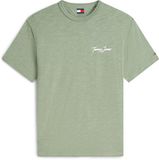 Tommy Jeans T-shirt pour homme, taille M, vert, manche courte, col rond, 100% coton