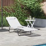 vidaXL Lit de jardin crème textile 182 x 55 x 85,5 cm
