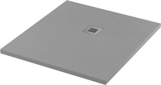 Maxaro Douchebak - 100x90 cm - Rechthoek - Mineraalmarmer - Grijs
