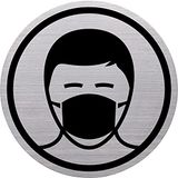 Helit H6272300 - Pictogram 'Mondkapjesplicht' roestvrij staal