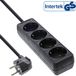 InLine Stekkerdoos met 4 contacten / zwart - 3 meter