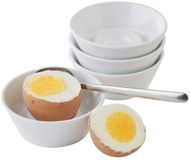 APS 83851 eierdopjes set - 4 stuks - melamine wit - stapelbaar met hoge rand 8 x 8 cm