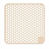 Icecat Tapis d'évier cascade - Silicone - Beige sable - 34,5 x 34,5 cm - Carré