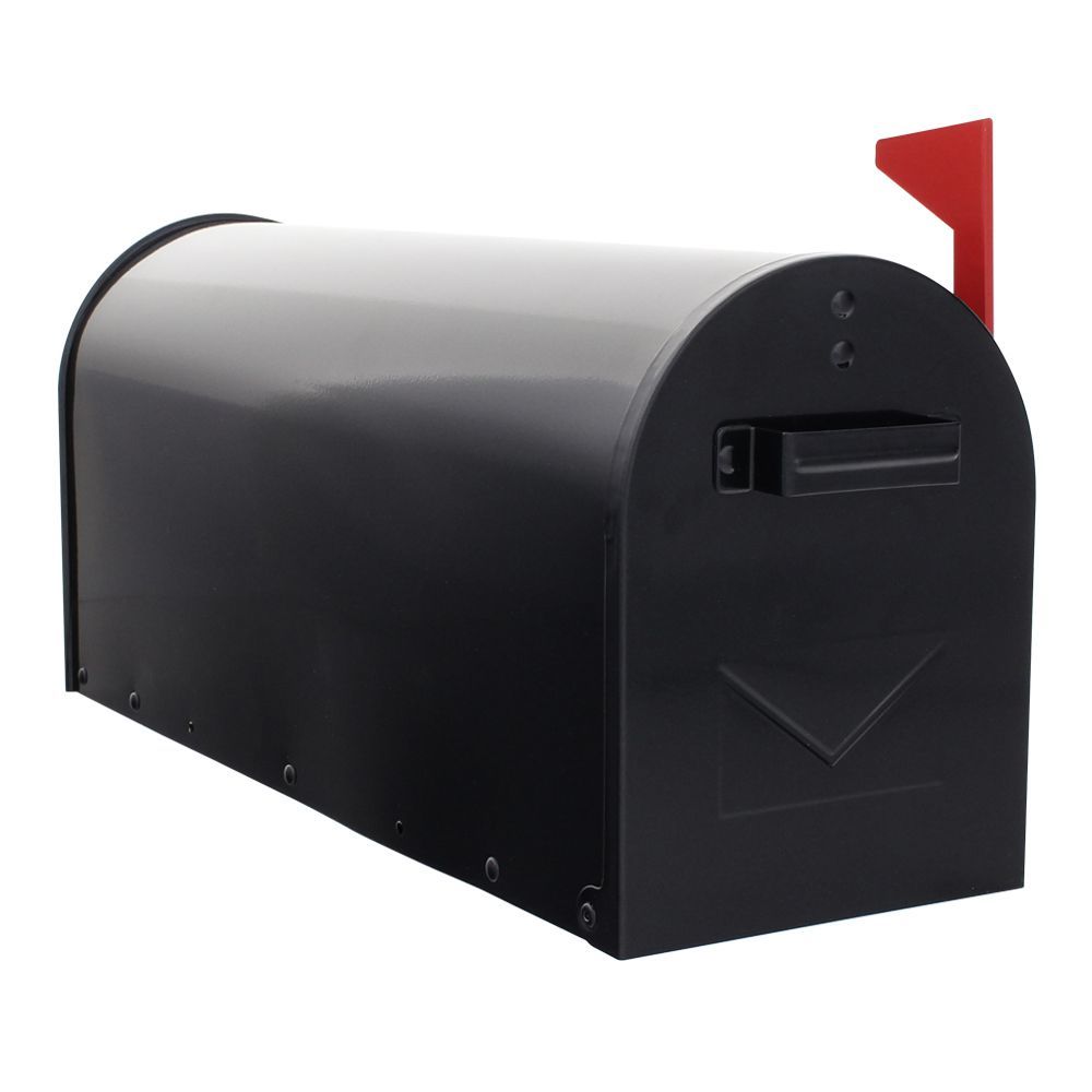 Rottner T00217 Post-mounted Mailbox - Black Steel