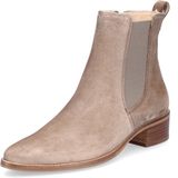 Paul Green Dames Chelsea Enkellaars Beige Suède Blokhak Puntige Neus Ritssluiting 8 cm+ Hak 38 EU