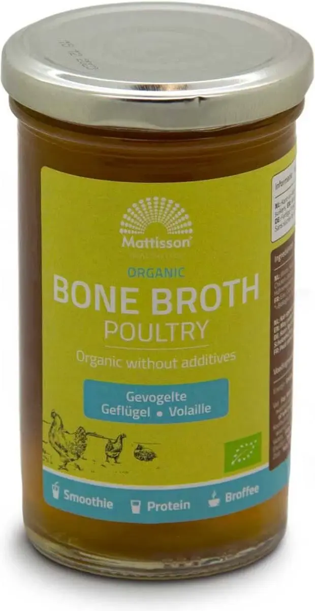 Mattisson Organic Poultry Bone Broth - Botten boullion gevog (240 ml)