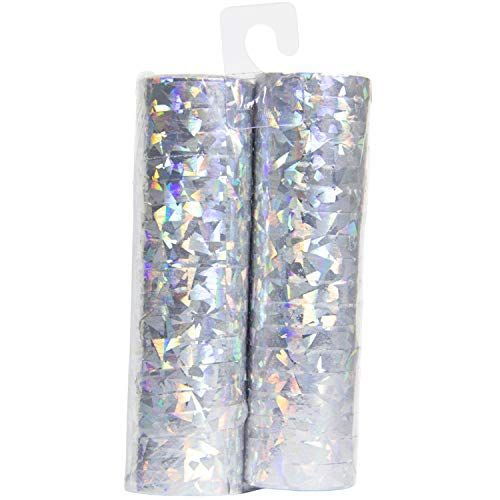 Folat - Zilverkleurige Holografische Serpentines 4m - 2 stuks