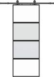 vidaXL Schuifdeur met beslagset 76x205 cm gehard glas zwart