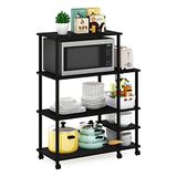 Furinno Keuken Plank Cart, Hout, Americano/Zwart