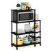 Furinno Keuken Plank Cart, Hout, Americano/Zwart