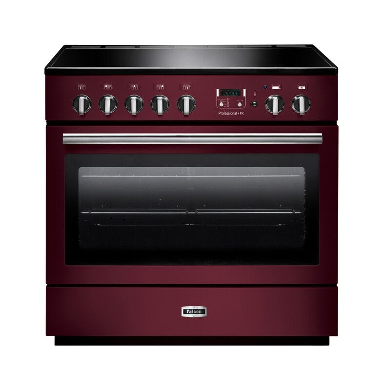 Falcon Professional+ FX 90 Range-fornuis - Inductie - 5 Zones - Zwart/Bordeaux/Chroom