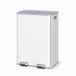 Système de tri des déchets Cuisine 2x30L (60 Litres), Poubelle double à pédale, Inox anti-traces de doigts, Couvercles à fermeture douce avec filtre à charbon, Blanc