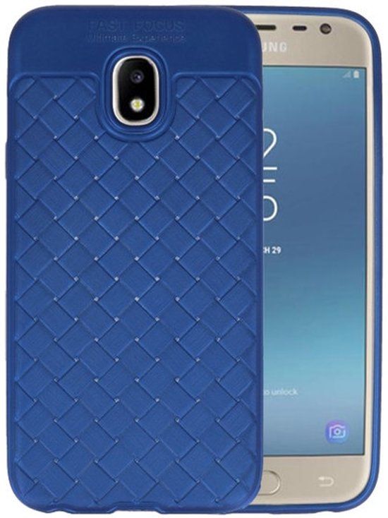 Best Cases Blauw Geweven hard case hoesje voor Samsung Galaxy J3 2017