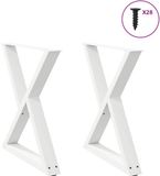 vidaXL - Eettafelpoten - 2 - st - 80x(72-73,3) - cm - staal - wit