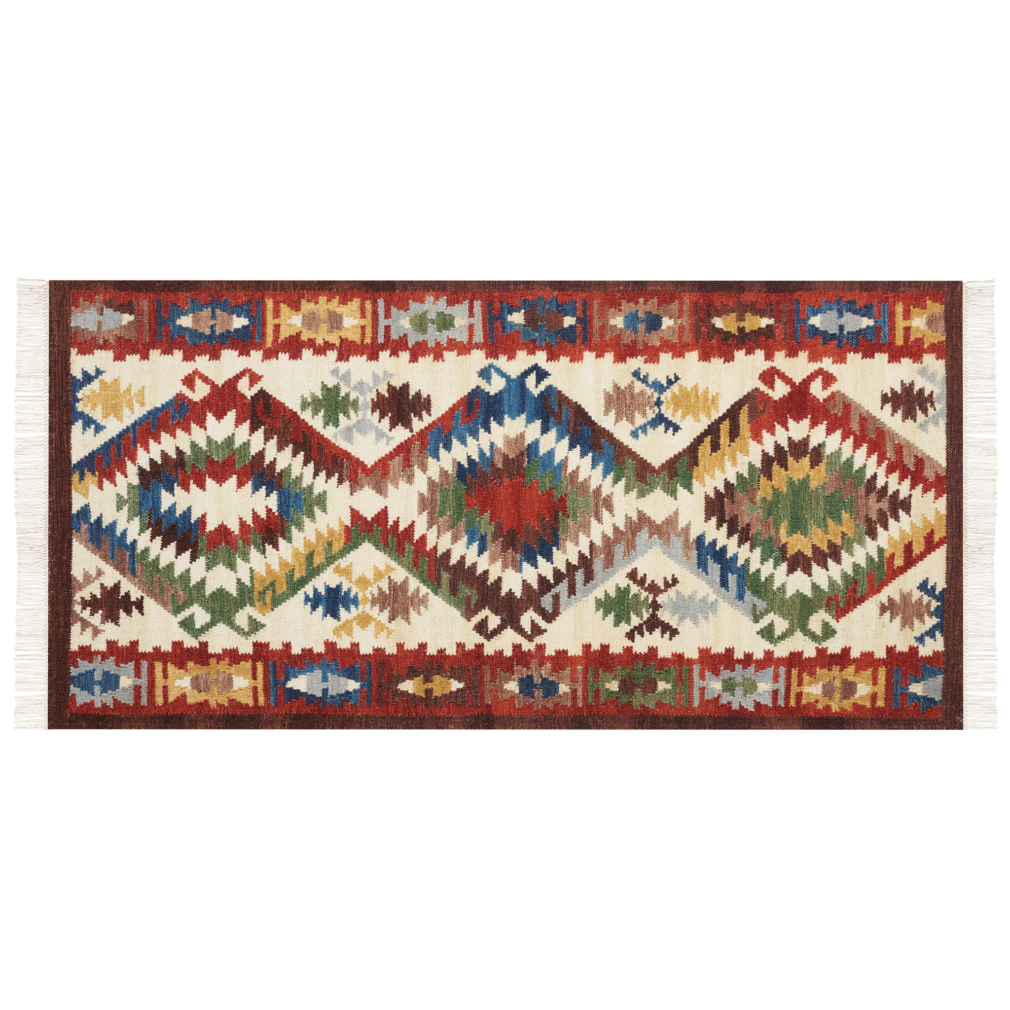 BELIANI Beliani AREVIK - Kelim vloerkleed - Multicolor - 80 x 150 cm - Wol