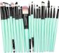 Jumada's - 20-Delige Groen-Zwarte Make-Up Kwasten Set