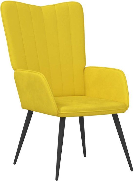 vidaXL Relaxstoel fluweel mosterdgeel