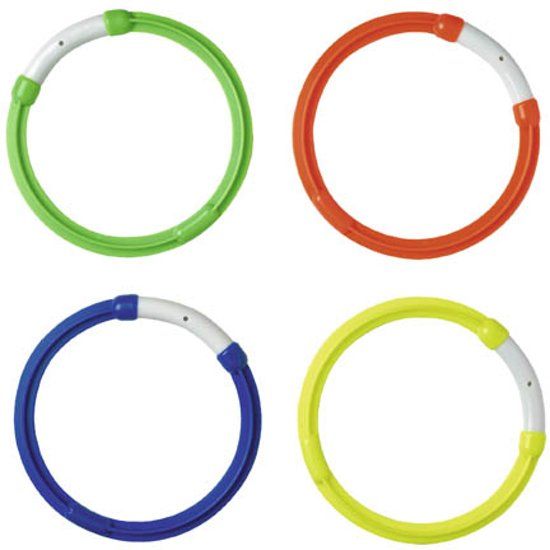 Beco Duikringen Setje - 4 stuks - Blauw/Geel/Groen/Oranje