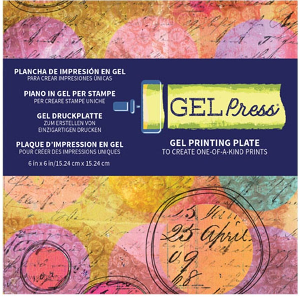 Gel Press Printing Plate, Vierkant, 15x15cm, voor het Monoprinten van Kaarten en Scrapbook lay-outs â€“ set van 12