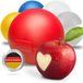 Boîte à pommes avec fermeture à clic – Boîte à pommes ronde pour l'école et le travail – Fabriquée en Allemagne et sans BPA – Boîte de conservation ou boîte à lunch parfaite – Rouge standard