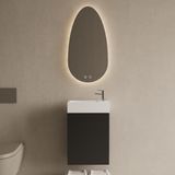 Boss & Wessing BWS Toiletmeubel Set Riga Mat Zwart 40 cm Fontein Glans Wit