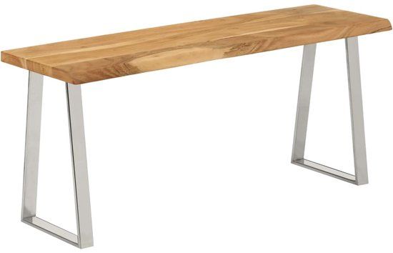 vidaXL Bankje met natuurlijke rand 105 cm massief acaciahout