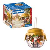 PLAYMOBIL Kerstball: speelgoedontwikkelaar | feestelijke verzamelbal met kerstman en speelgoedpaard | voor kinderen vanaf 5 jaar | 72222