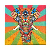 Homemania Olifanten-Animaux-afbeelding voor woonkamer, slaapkamer, meerkleurig, 60 x 3 x 60 cm, HM20KNV60 x 60-79, polyester, hout