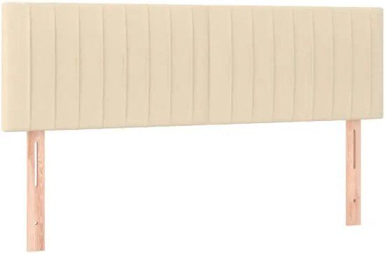 vidaXL Boxspring met matras stof crèmekleurig 140x190 cm