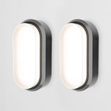 HOFTRONIC C-Series LED Plafondlamp Zwart Ovaal - Wandlamp - Scheepslamp - IP54 - 12W - 1160lm - 4000K Neutraal Wit