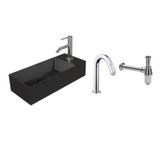 Salenzi Fonteinset Spy Mat Zwart 45x20 cm Chroom