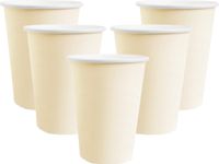 Santex feest/verjaardag bekertjes - 10x stuks - karton - creme - 270 ml