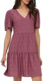 ONLY Onlsmilla Life S/S Cutline Dress JRS Damesjurk, Roze/Bruin, L
