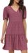 ONLY Onlsmilla Life S/S Cutline Dress JRS Damesjurk, Roze/Bruin, L