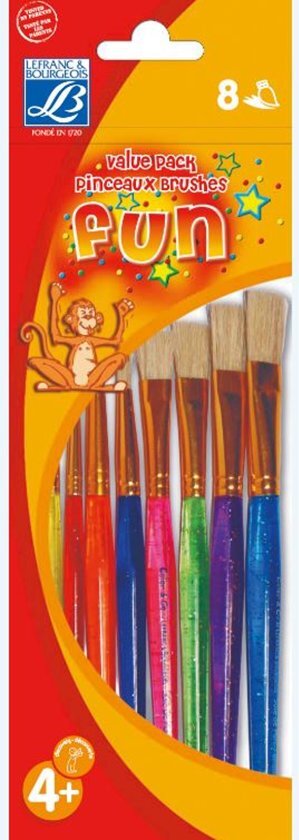 - 8 kleurrijke Lefranc & BourgeoisÂ® penselen - Feestdecoratievoorwerp