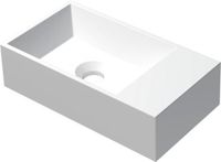 INK Fontein Polystone Vierkant Zonder Kraangat Rechts Mat Wit 400x220x100 mm
