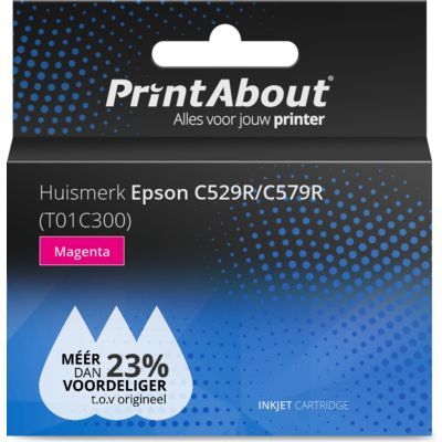 PrintAbout Huismerk C529R/C579R (T01C300) Magenta XL Inktcartridge voor Epson