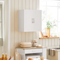 SoBuy® Armoire murale, armoire de salle de bain avec deux portes, armoire à pharmacie, modèle FRG231-W