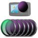 NEEWER 6 stuks ND-filterset, compatibel met DJI Osmo Action 5 Pro/4/3, ND8+ND16+ND32+ND64+ND256+CPL, neutrale density-polarisatiefilter met meerlaags optisch glas, Action Cam accessoires, FL-A98